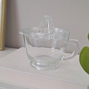 Vintage glass citrus juicer Anchor Hocking Fire-King lemon press
